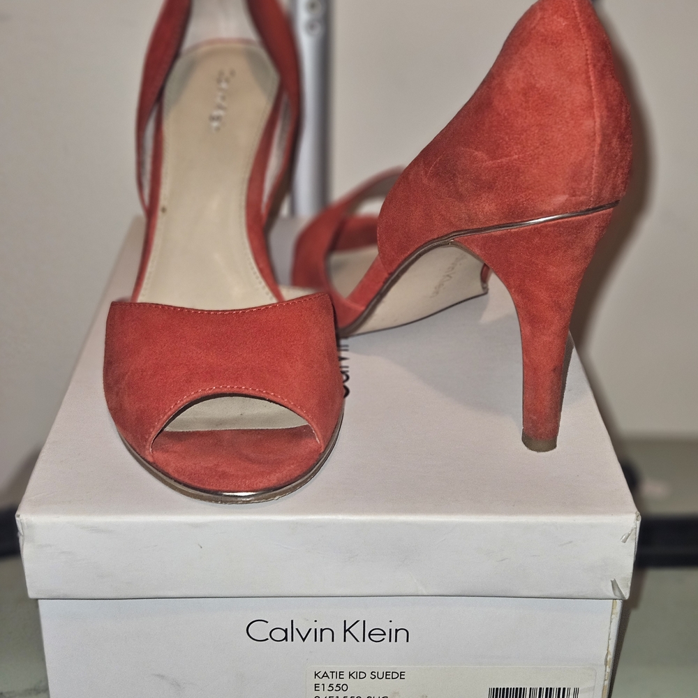 Calvin Klein Women's Red Suede Heels